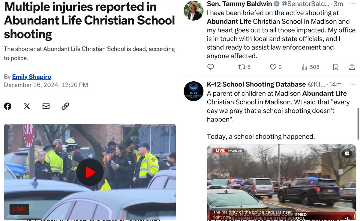 WISCONSIN: At least 3 dead, including a child. Gunman dead. Another tragic, avoidable American nightmare. abcnews.go.com/US/shooting-re…