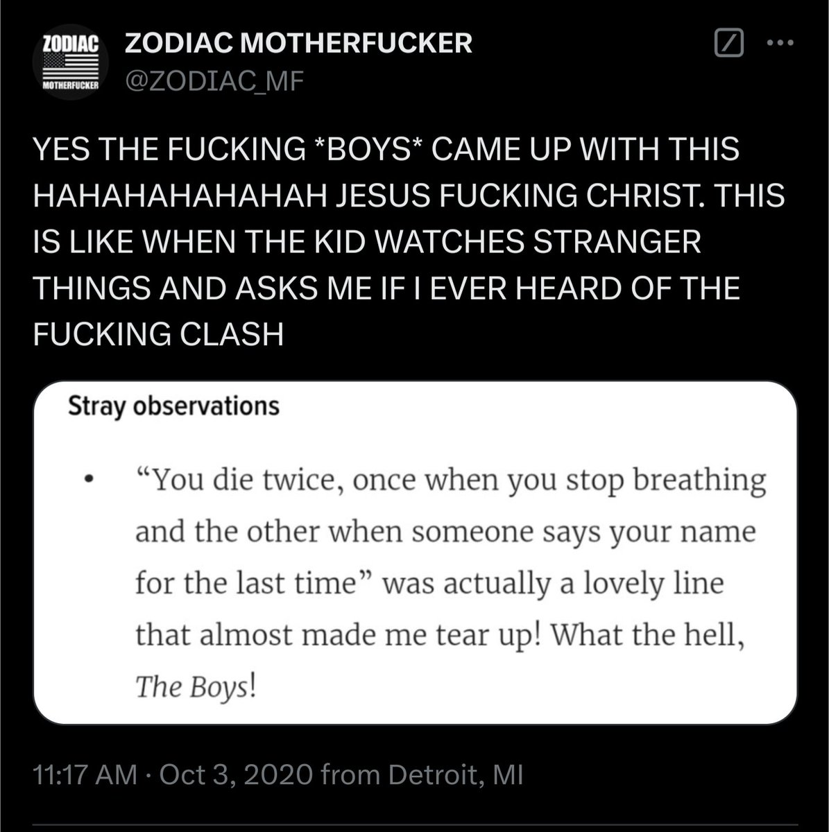 ZODIAC MOTHERFUCKER tweet media