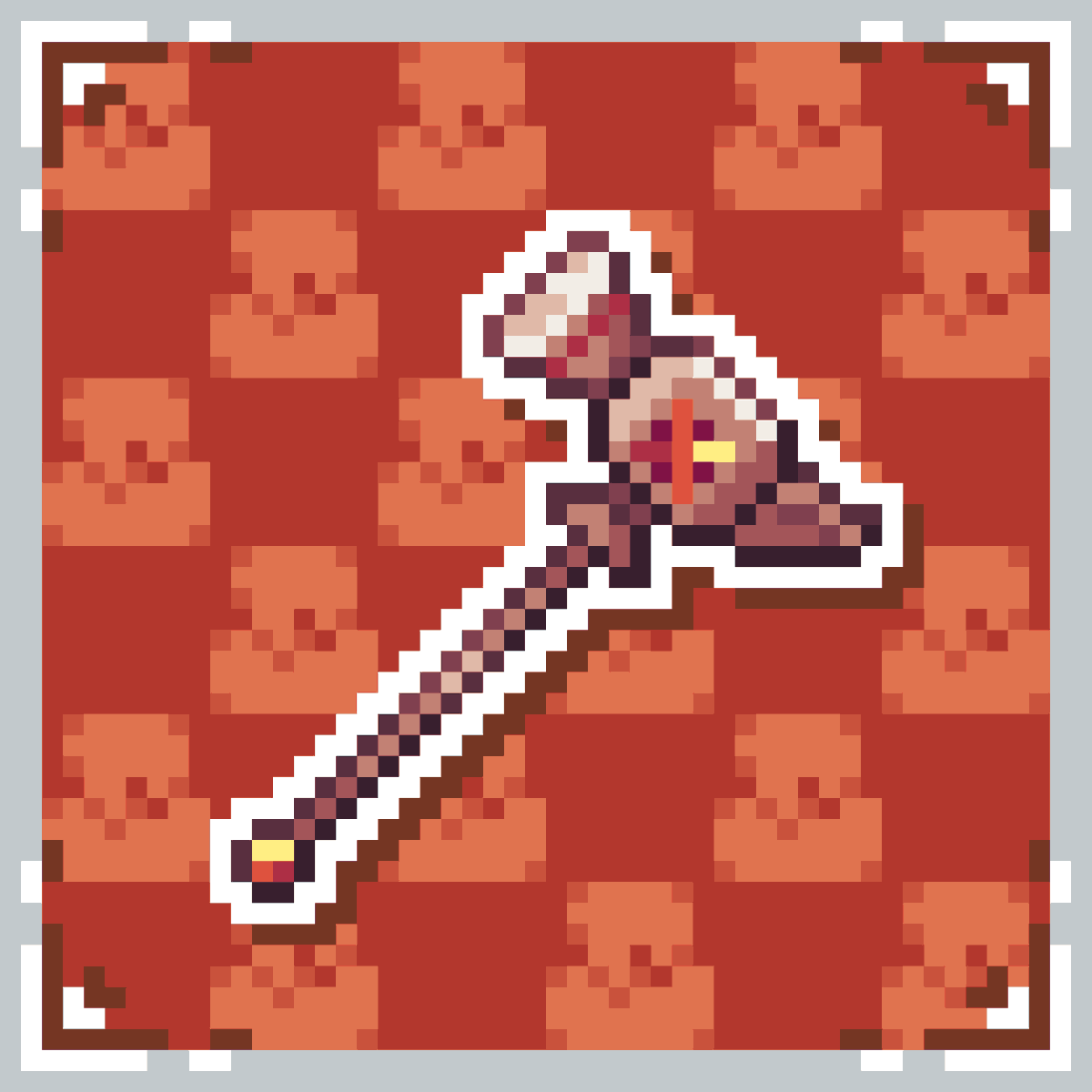 PixSylver1746's tweet photo. Martillo de magma #pixelart #pixelartist #sprite #spriteart #digitalart #digitalillustration #digitalstyle #katana #bow #pixel #pixel3 #minecraft #minecrafttexture #minecraftsprites https://t.co/s2R1TTrmwT
