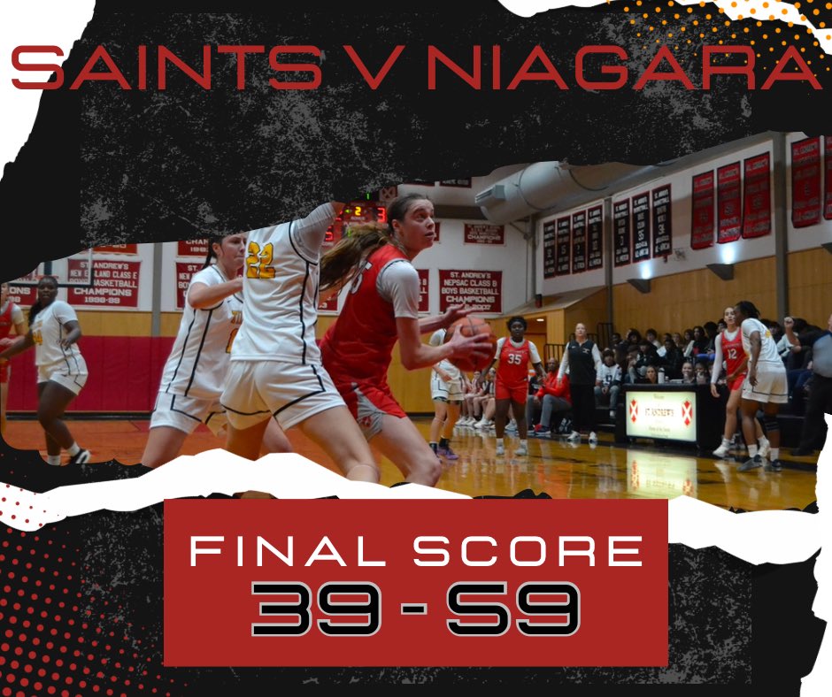 Saints played a talented Niagara Prep team on Sun in @shegotgameclassic. 

After a 3-21 1st q, the Saints re-grouped &amp; played them evenly the rest of the game. 

The Saints were led by <a href="/maddison_krug/">Maddison Krug</a> who tallied an impressive 12B and 15R . <a href="/MaysenHill/">Maysen Hill</a> w 13P. <a href="/hayleye1010/">hayley erickson</a>  with 8P