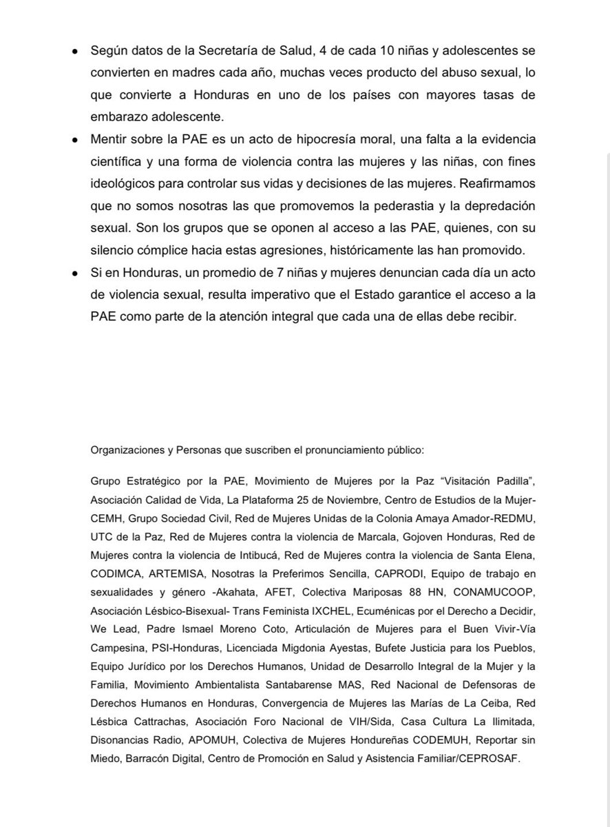 📢 🚨Nos pronunciamos contra la desinformación sobre la PAE

Organizaciones feministas, juveniles y de derechos humanos alzamos la voz ante las mentiras difundidas por sectores conservadores.

La PAE es un método seguro, respaldado por la ciencia
