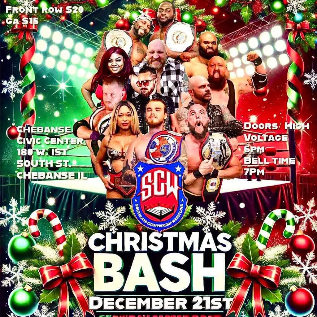 urban_heiress's tweet image. This Saturday Dec 21st in Chebanse IL, Southland Championship Wrestling presents #ChristmasBash live #prowrestling!
Come see some Crystal "the Diva" Carmichael as I defend my SCW women's championship against RVP, and some fellow wrestlers from the old Windy City! Last show of 24!