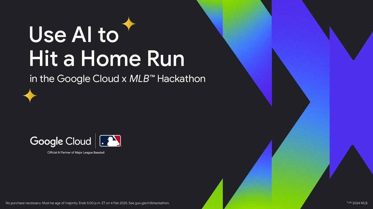 MLB's tweet image. 🔥 Calling all devs! Step up to the plate in the @GoogleCloud x MLB Hackathon.

Build the future of baseball with Gemini models and win a chance to attend the 2025 MLB All-Star Game presented by Mastercard #GoogleMLBHackathon #BuildWithGemini