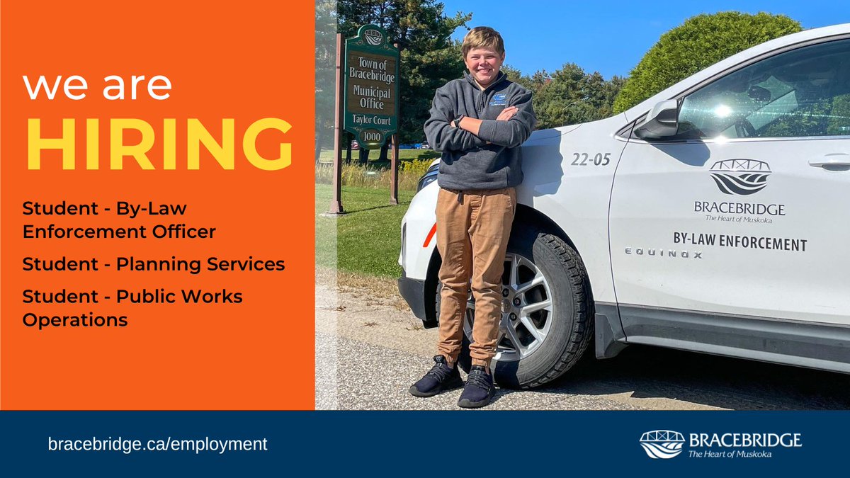 We're #hiring!

Calling all students. 📣📣📣

Gain valuable experience and make a difference in the community. Student positions are now posted. 
 
Learn more about these great opportunities at bracebridge.ca/employment

Apply by January 6, 2025!