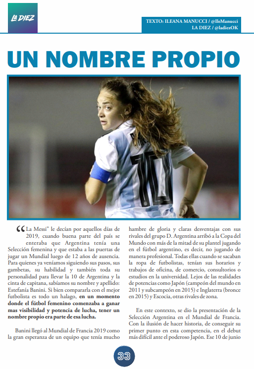 SiempreAlDiego's tweet photo. En esta novena edición vas a poder encontrar textos como este de @IleManucci, quien nos contó un poco sobre todo lo que significó el Mundial de Francia 2019 para #Banini, la selección y todo el fútbol femenino en #Argentina.

Un impulso que todavía hoy mantiene su influencia. https://t.co/F1dqgEB9q8