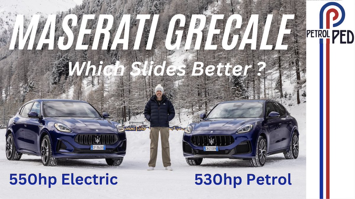 Check out my back to back test with the petrol and electric <a href="/Maserati_HQ/">Maserati</a> Grecale on ice. Which slides better ? Find out by clicking this link…

youtu.be/uL6ftK6n9Vs?si…