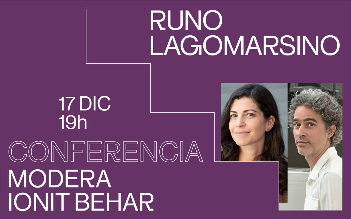 CONFERENCIA DE RUNO LAGOMARSINO
Modera: Ionit Behar

🗓️Martes 17 de diciembre, 19h
🏷️Entrada libre y gratuita

¡Runo Lagomarsino en Montevideo! 
El artista compartirá, de la mano de Ionit Behar, las experiencias y prácticas artísticas que ha desarrollado a lo largo de su carrera.
