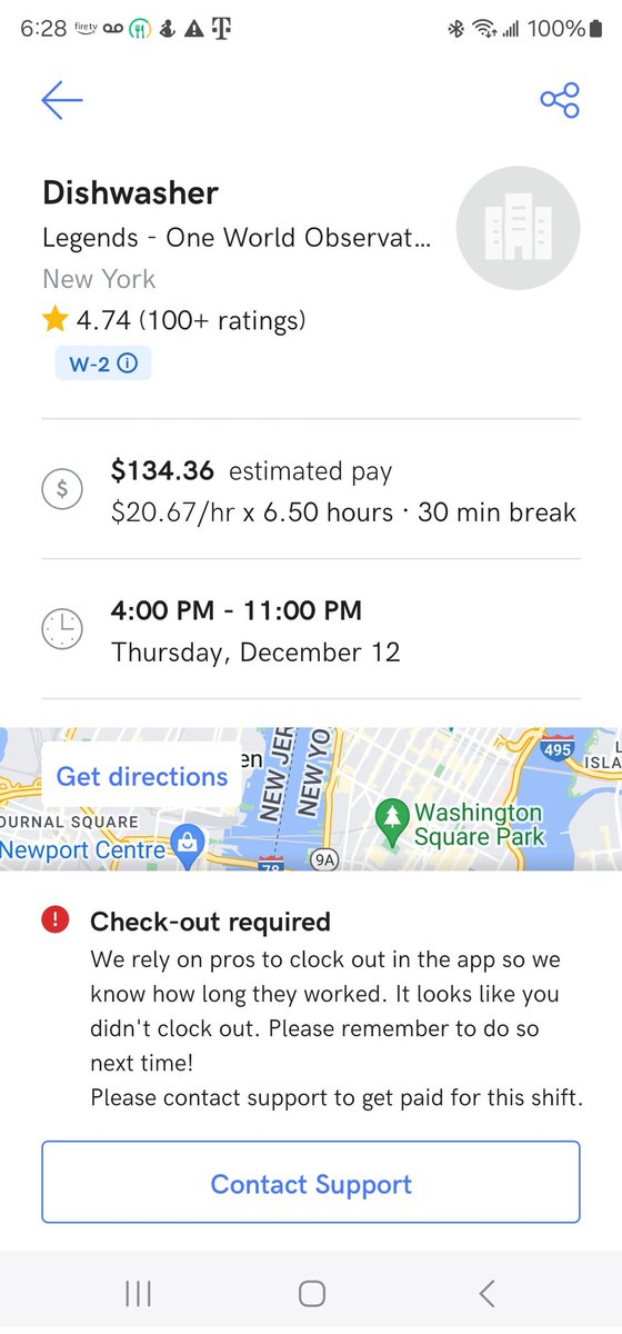 futureemperor43's tweet photo. @instawork I need support for a job that I have yet to be paid for from December 12th. I was told by the onsite captain that he'd clock me out. When it was clear that he had forgotten to, I reached out to support for help. I was told I'd be clocked out but it never happened https://t.co/hDqPo5GM7q