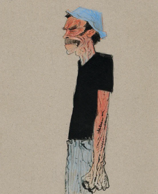Diciembre.lápices y tinta sobre cartón proletario 