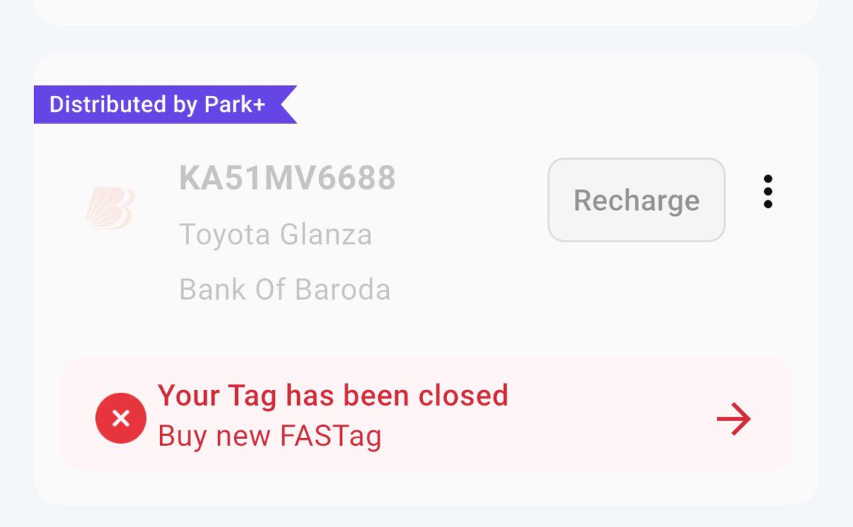 NettyamRam's tweet photo. @parkplus_io @ParkPlusInc 
Parkplus Application is Doing Fraud 
They only activated with out of knowledge Fasttag after recharging amount they closed m tag carefull with these application @cyberabadpolice @BangaloreTimes1 @PoliceBangalore 
Plz care friends too much fraud in Parkp https://t.co/XoQrgiy8u8