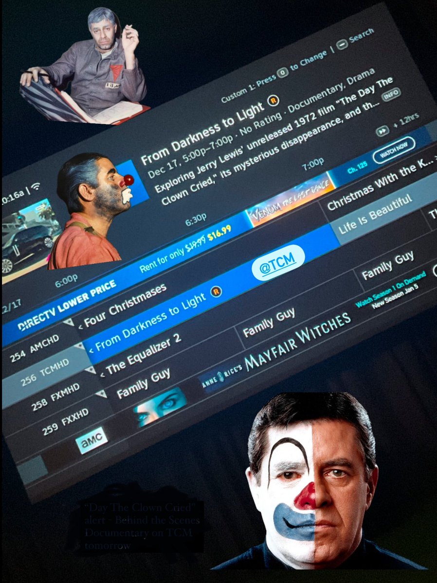 Karaszewski's tweet photo. "The Day The Clown Cried" Jerry Lewis alert - Behind the Scenes Documentary on TCM tomorrow 12/17 @tcm https://t.co/8Brhvj6Gmc