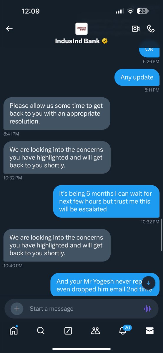 ashatalea's tweet photo. Fedup of the automated systems &amp; AI. It’s being 6 months no one is helping indus branch, manager, support, call center, you all are bluffing. 
@RBI @FinMinIndia @MyIndusIndBank https://t.co/4Tz2SgiCeI