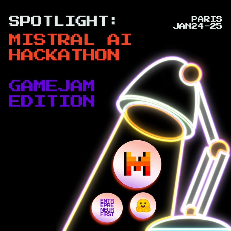 Excited to announce <a href="/MistralAI/">Mistral AI</a> gaming hackathon! Jan. 24-25 in Paris. Sign up if you are interested: