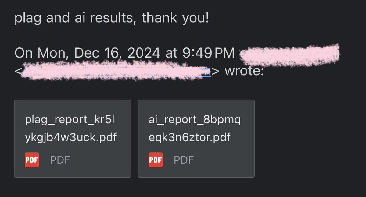 payeaah's tweet photo. #dewyproofs | @8739_nive

vouch @8739_nive for turnitin file check both ai and plag. thank you so much for the smooth and fast transaction! 🫶🏻 https://t.co/WPptOLfZFc