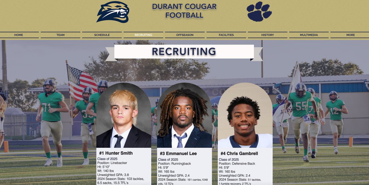 ClayboCoach's tweet photo. College coaches, our recruiting page is a 1 stop shop for our Cougar prospects. 25's are loaded in with young bucks on the way. Don't sleep on these 3x District Champion athletes! https://t.co/QfhrZS06Pv
@Dwight_XOS @SunshinePreps @H2_Recruiting @BigCountyPreps1 @DOORANTFOOTBALL https://t.co/YsvR4jaLX5