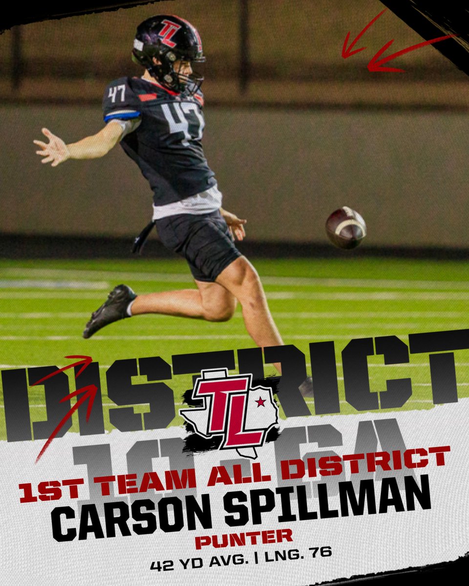 1st Team All-District 10-6A Punter
<a href="/carson44263725/">Carson Spillman</a> 
#GiveEmHellTL