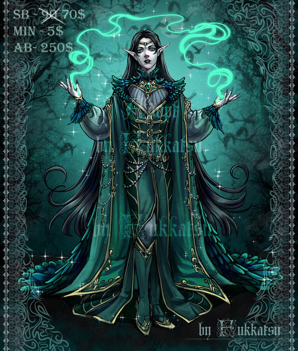 fukkatsu_sumi's tweet image. 🌑Adoptable - holiday sale🌑
SB: $̶9̶0̶ $70
Min: $5  
AB: $250  
For AB I will draw full art head with this character or with other your character