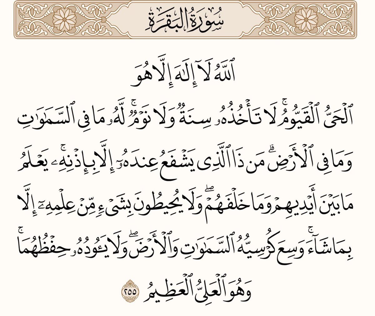 reham_24002's tweet photo. قال ﷺ :(من قرأ آية الكرسي في دبر كل صلاة مكتوبة لم يمنعه من دخول الجنة إلا أن يموت). https://t.co/VAaHCObRBM