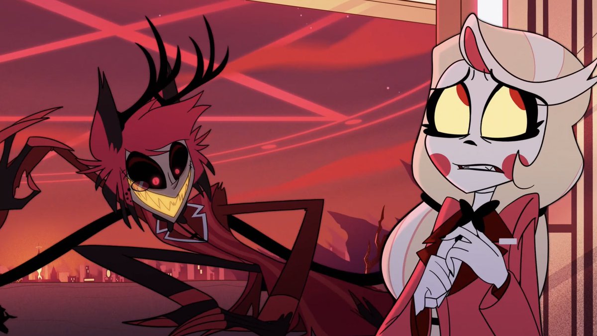 spookiepie_'s tweet image. Realistically, I wonder how many people saw Jumbostor causing a rampage up the hill and any thoughts they had of coming to the hotel disappeared 
#SpookiePie #HazbinHotel #Alastor