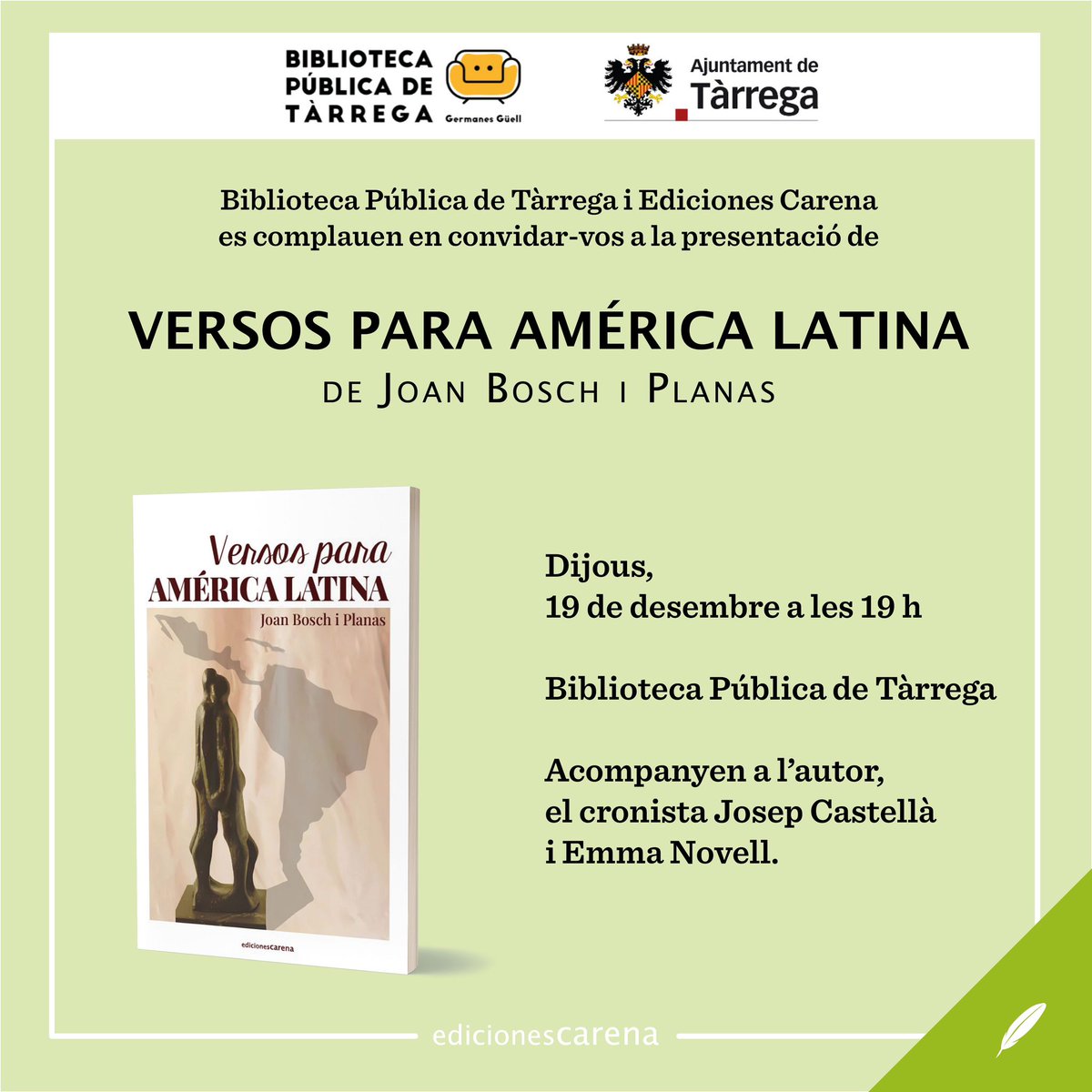 joboipla's tweet photo. Em plau compartir-vos el primer volum del meu poemari des de la biblioteca "Germanes Güell" de la població de Tàrrega. Us espero. https://t.co/feUwcrm2wQ