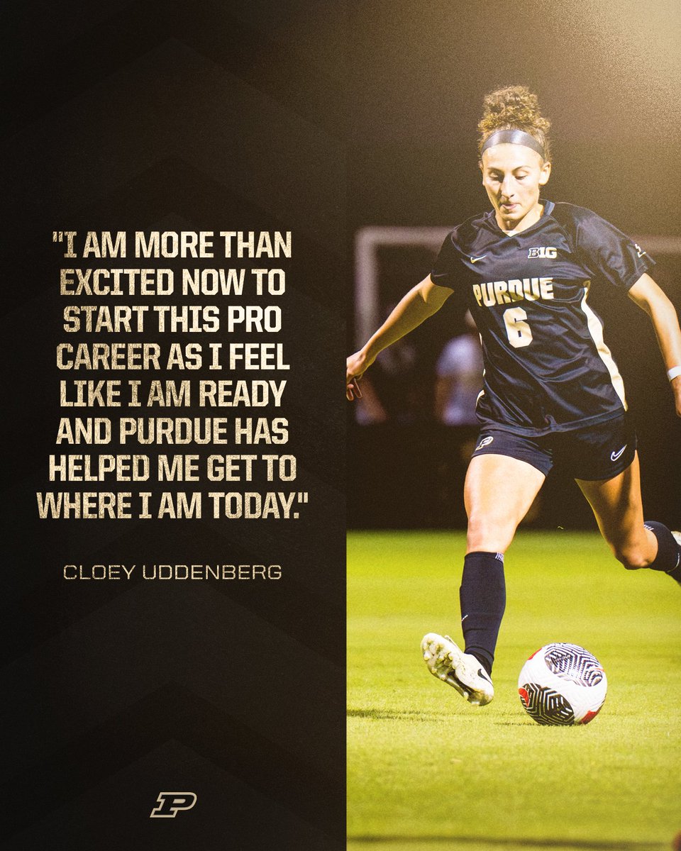 PurdueSoccer's tweet photo. Our newest Pro Boiler, @CloeyUddenberg shares how Purdue helped her in the journey ✨

#BoilersInThePros🚂 | #PurduetoPro https://t.co/4hvOvEpUHQ