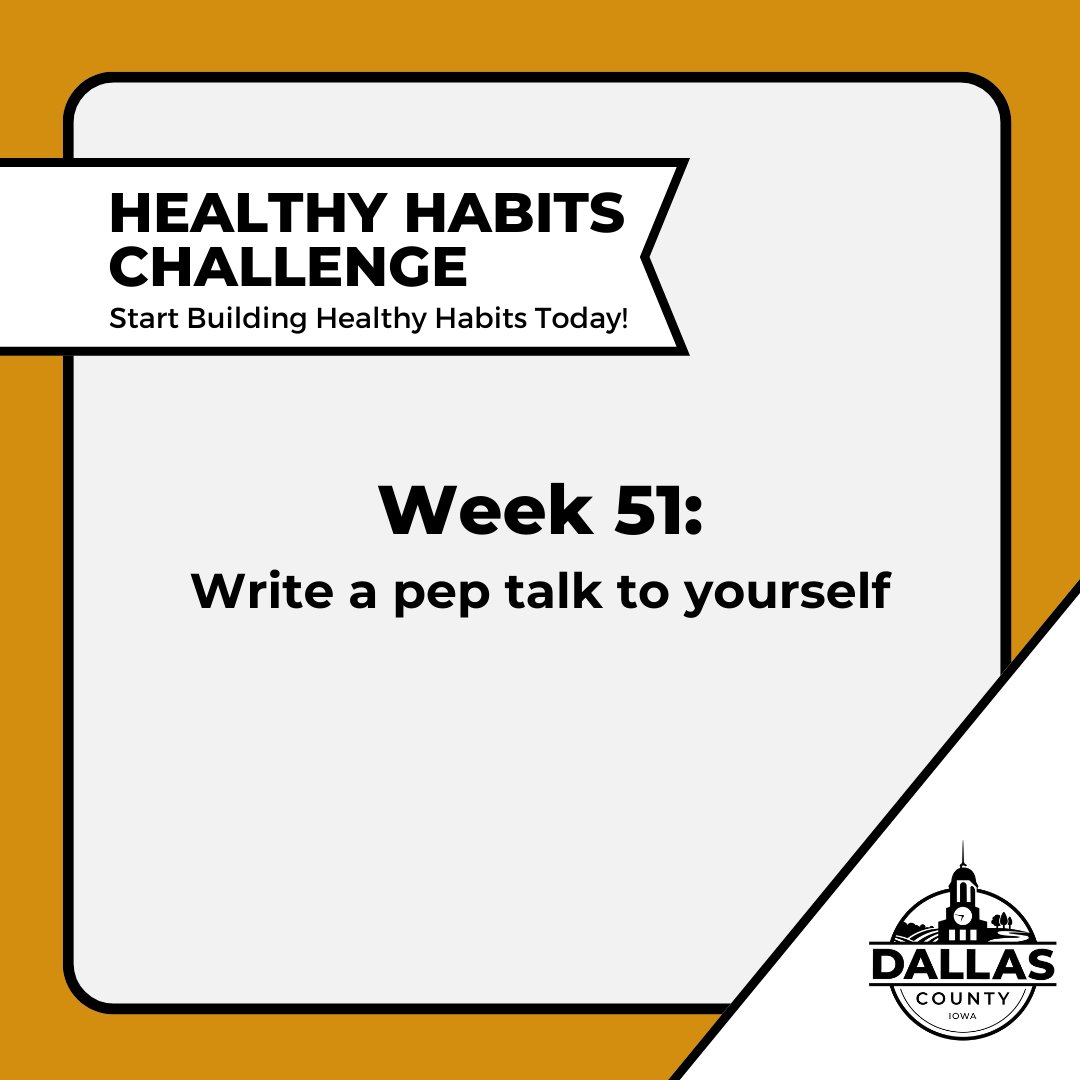 DallasCoHealth's tweet photo. Give yourself some kind words this week! #HealthyHabitsChallenge https://t.co/VaRsdHTX6C