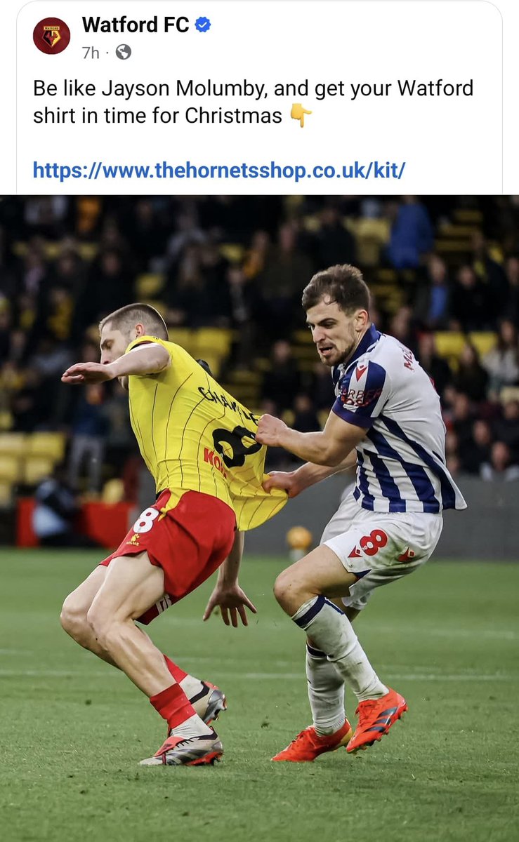MindlessRockApe's tweet photo. @WBA was at the match at the weekend. Whoever has access to the @WatfordFC X account is a genius. https://t.co/OtYGZfTrkm