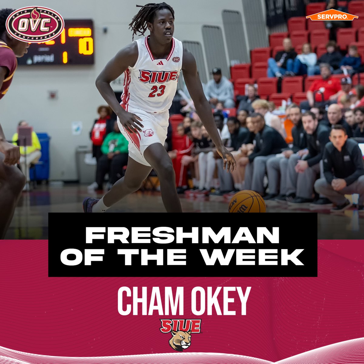 Ohio Valley Conference (@ovcsports) on Twitter photo ๐ข๐ฉ๐ ๐ ๐ฒ๐ป'๐ ๐๐ฎ๐๐ธ๐ฒ๐๐ฏ๐ฎ๐น๐น ๐ ๐๐ฟ๐ฒ๐๐ต๐บ๐ฎ๐ป ๐ผ๐ณ ๐๐ต๐ฒ ๐ช๐ฒ๐ฒ๐ธ
<a href="/SIUEMBB/">SIUE Hoops</a> guard Cham Okey (<a href="/cham_okey/">Cham Okey</a>)
โข Netted 1st collegiate double-double with 11 points & 11 rebounds vs. Eureka; hit three 3-pointers
#OVCit | #RollCougs | Presented by <a href="/SERVPRO/">SERVPRO</a> ๐ข๐ฉ๐ ๐ ๐ฒ๐ป'๐ ๐๐ฎ๐๐ธ๐ฒ๐๐ฏ๐ฎ๐น๐น ๐ ๐๐ฟ๐ฒ๐๐ต๐บ๐ฎ๐ป ๐ผ๐ณ ๐๐ต๐ฒ ๐ช๐ฒ๐ฒ๐ธ
<a href="/SIUEMBB/">SIUE Hoops</a> guard Cham Okey (<a href="/cham_okey/">Cham Okey</a>)
โข Netted 1st collegiate double-double with 11 points & 11 rebounds vs. Eureka; hit three 3-pointers
#OVCit | #RollCougs | Presented by <a href="/SERVPRO/">SERVPRO</a>