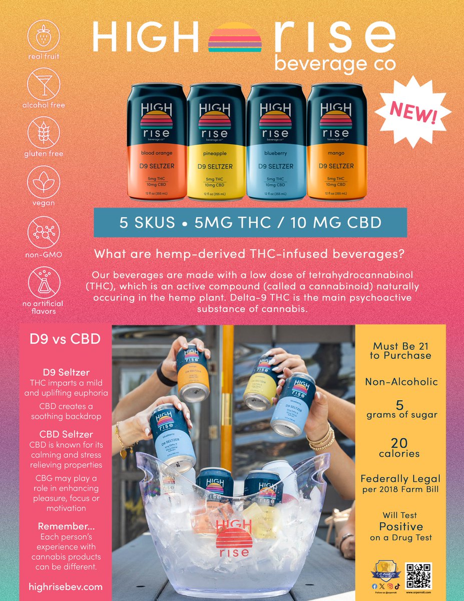 srperrott's tweet image. New Product Alert! 

Introducing High Rise Beverage Co. a Delta-9 seltzer!