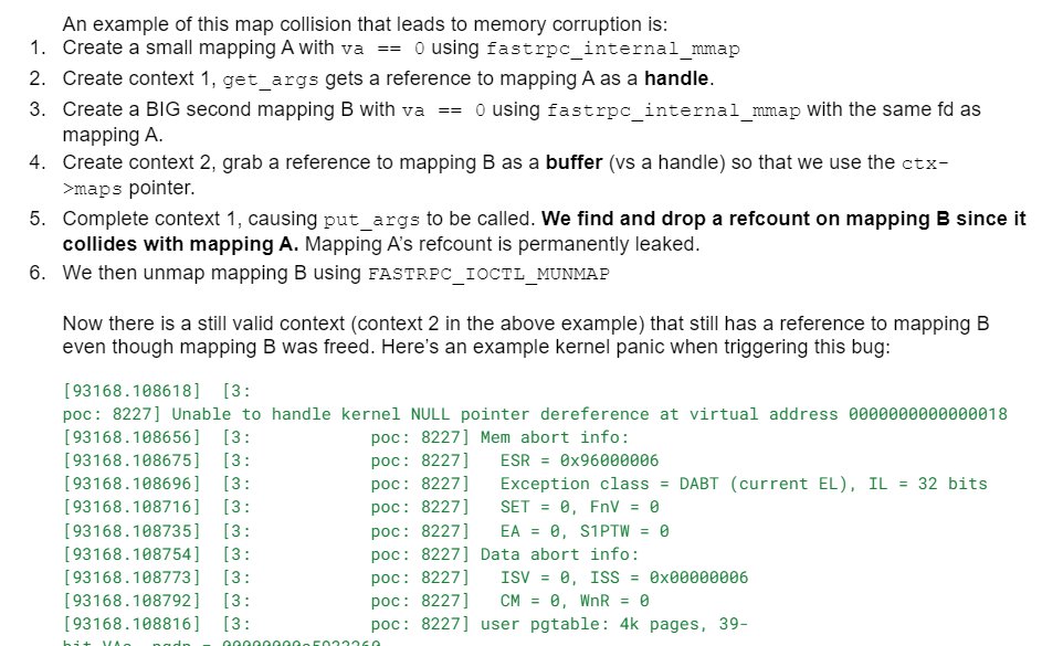 gf_256's tweet image. This new Project Zero blog post is sick. It offers a glimpse into how folks do UAF in the &quot;real world&quot;. (i.e. in the wild)
You have to be smart about what to spray, etc. especially when you don&apos;t have a leak