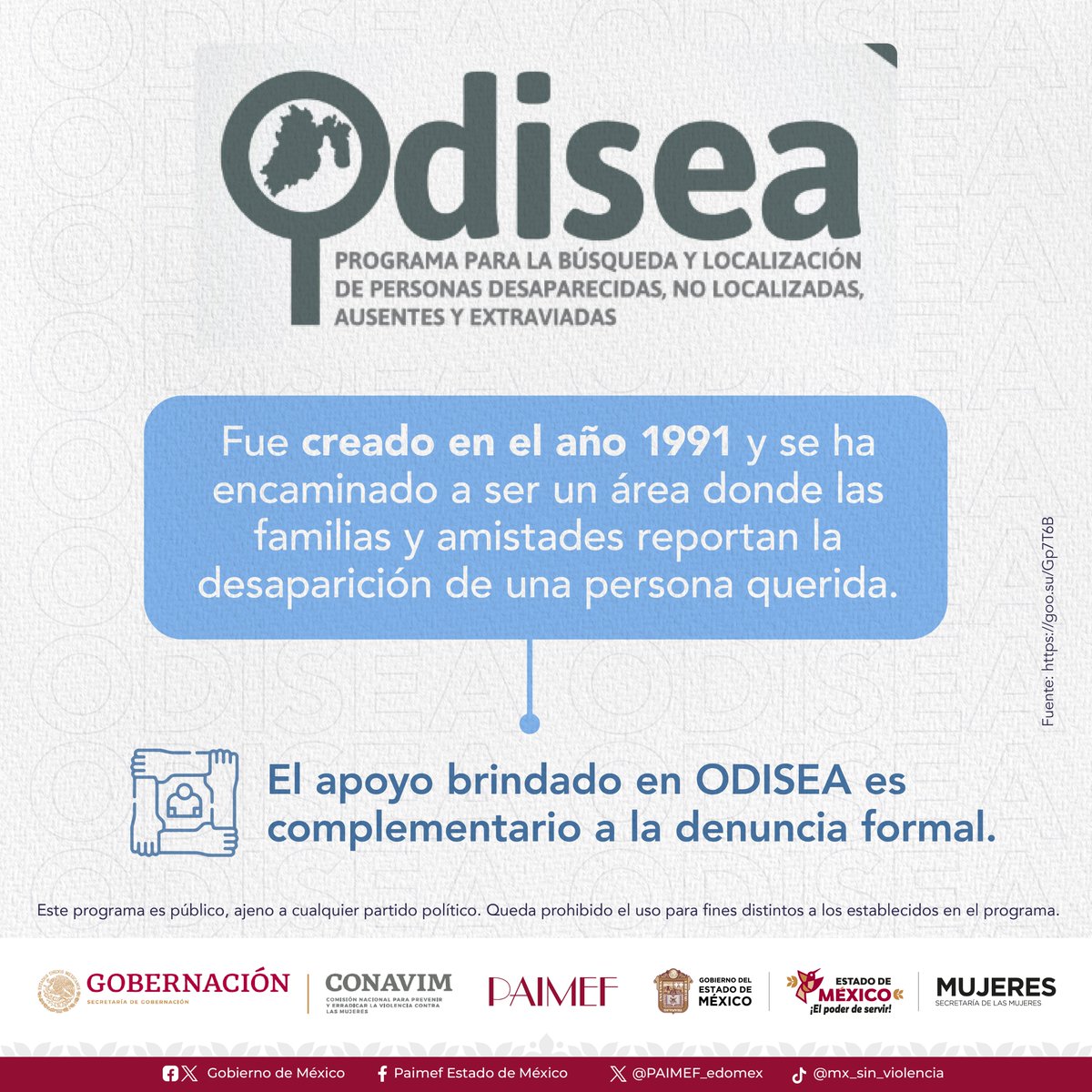 PAIMEF_edomex's tweet photo. ¿Habías escuchado del #ProgramaODISEA?
#PAIMEF2024
@CONAVIM_MX https://t.co/zq8axLnEQn