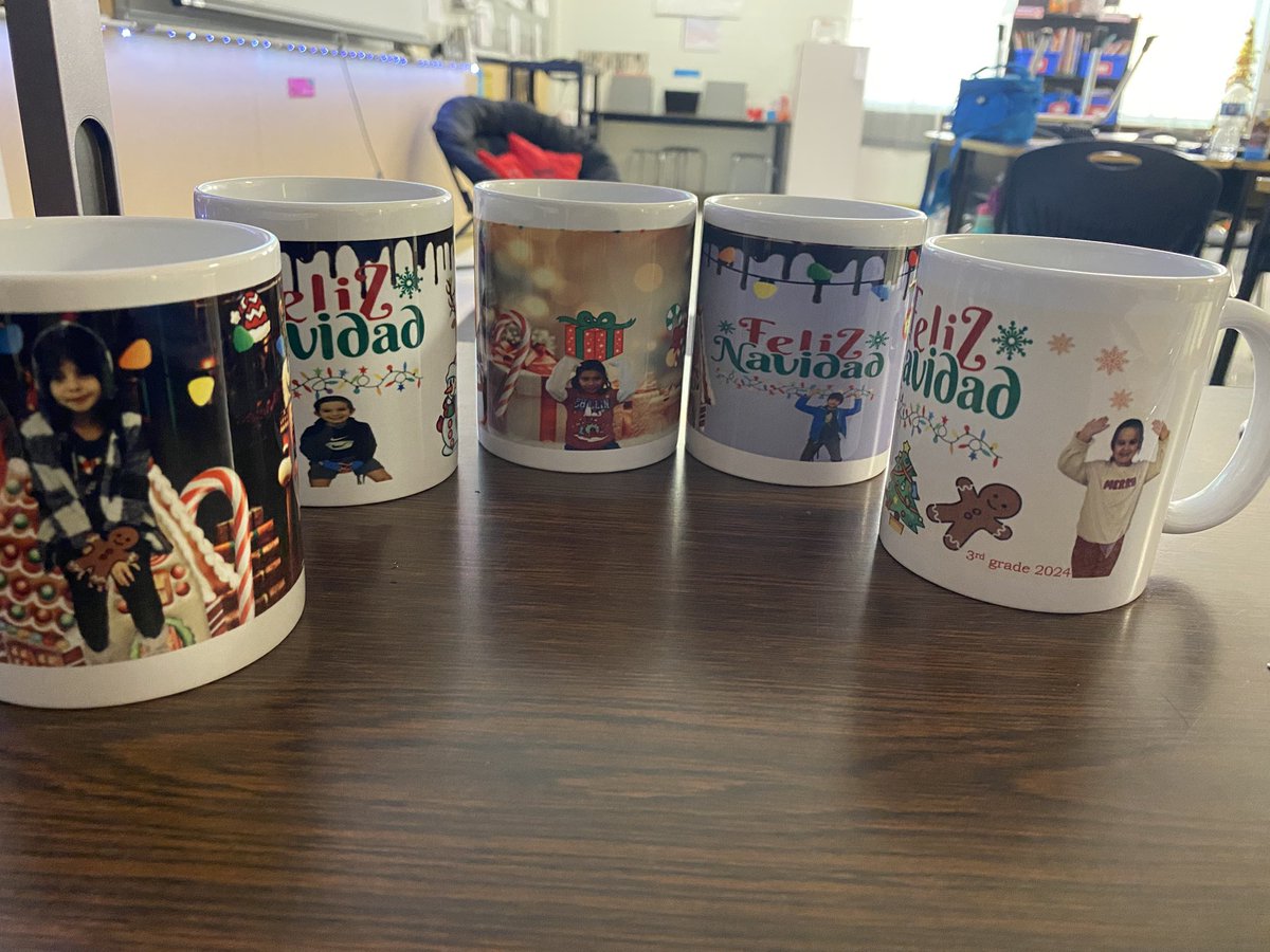 My favorite student craft ☕️ my kids love designing their Christmas mug gifts 🎁❤️
