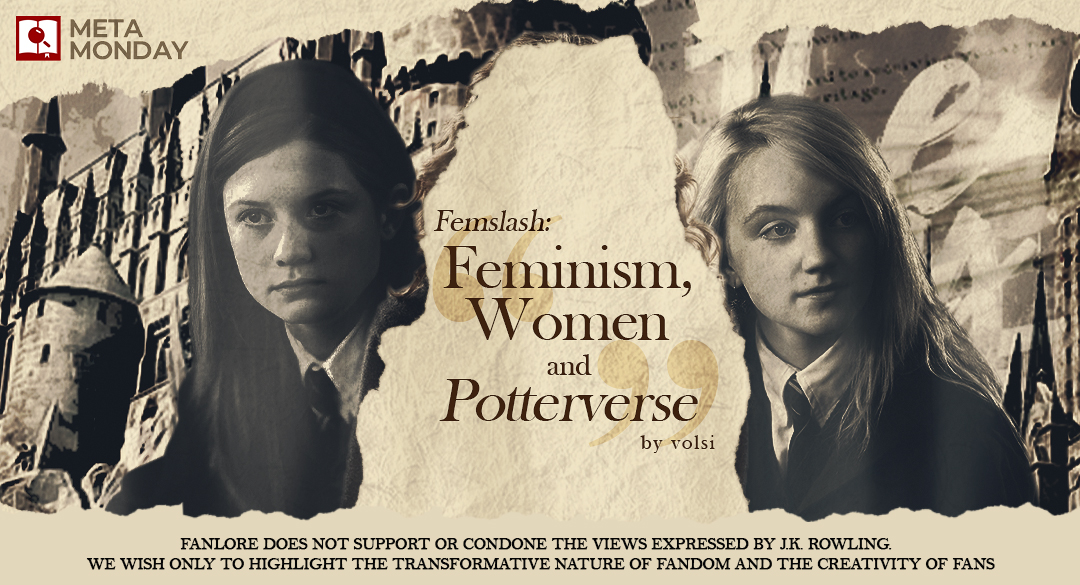 fanlore_wiki's tweet photo. It's #MetaMonday! We're talking about Femslash - Feminism, Women, and Potterverse, a post by volsi at hp-feminism. Volsi discussed several topics, re the lack of femslash in Harry Potter fanfic, and its possible reasons. Learn more on Fanlore: https://t.co/VAnzGScwfL https://t.co/R8nKaqNdLw