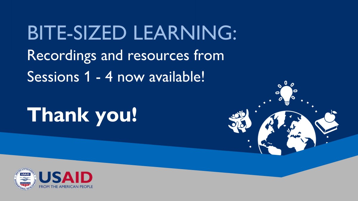 Did you attend a Bite-Sized Learning session in 2024? The series builds on #USAIDCLACaseComp insights to share tools for #CLA in development. Revisit past sessions on #USAIDLearningLab and stay tuned for more community- and USAID-hosted events in 2025!
usaidlearninglab.org/usaids-bite-si…