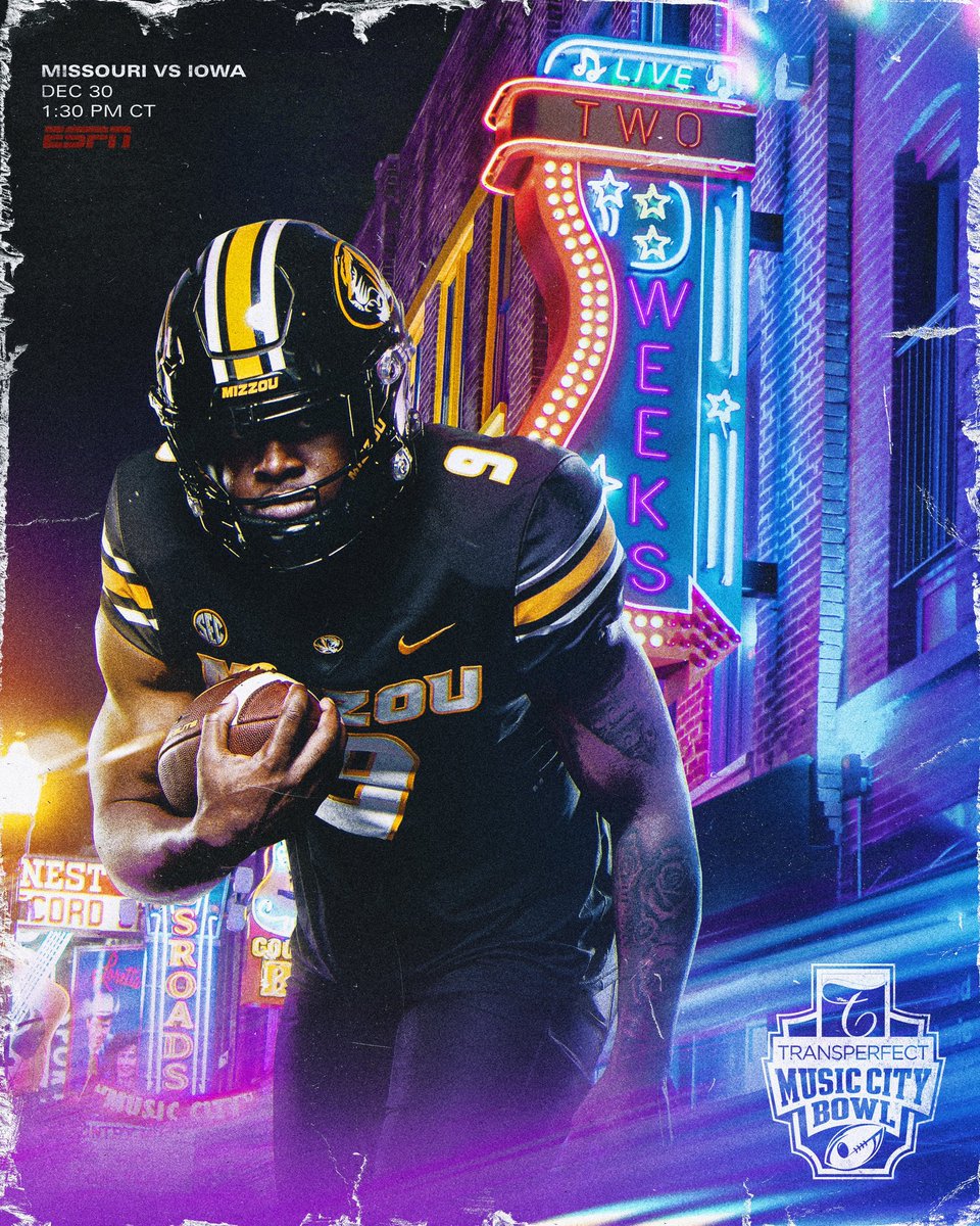 Two weeks out📍 <a href="/MusicCityBowl/">Music City Bowl</a> 

#MIZ | #STP