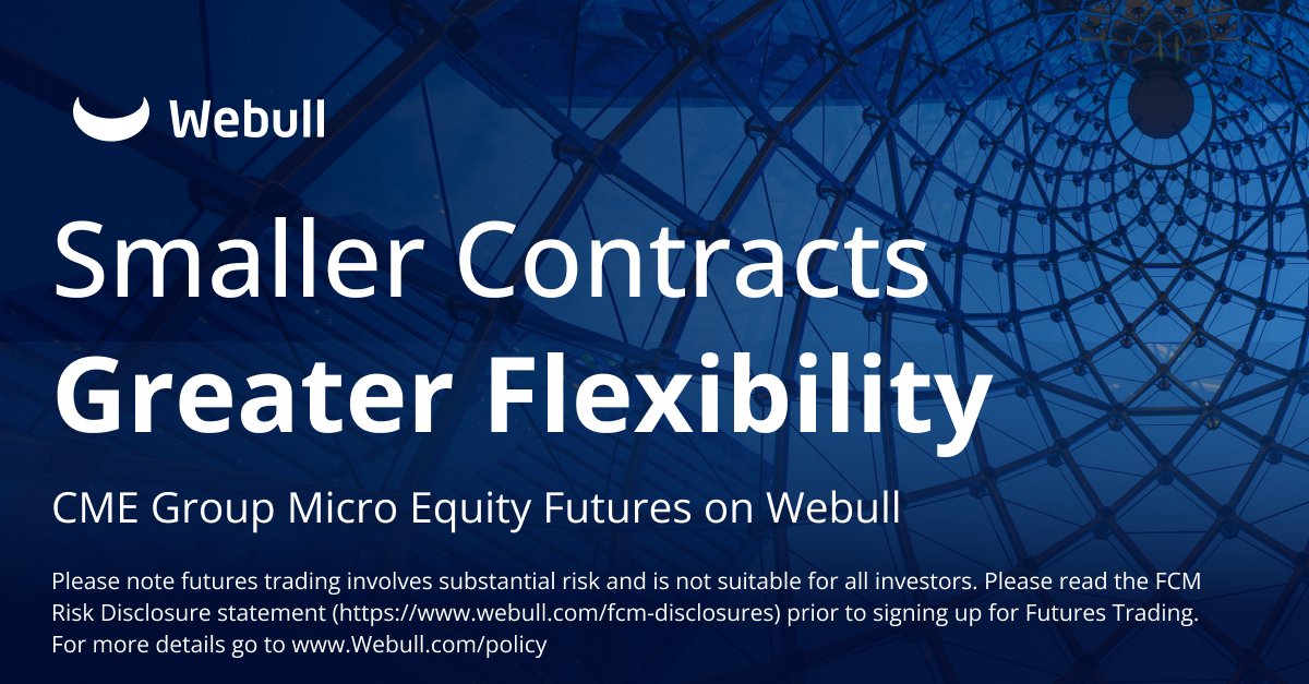 WebullGlobal's tweet photo. Get started with @CMEGroup Micro Equity Futures! Trade major indexes like S&amp;P 500 (MES), NASDAQ-100 (MNQ), Russell 2000 (M2K), and Dow Jones (MYM) today. 📊 

#CMEGroup #MicroFutures #WebullTrading #FuturesMarket #DayTrading https://t.co/Xkz557NLZJ