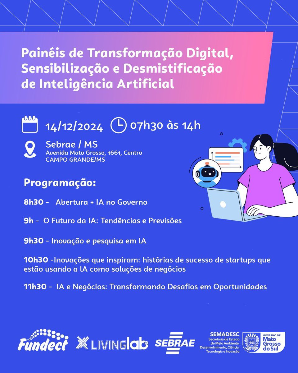 ConstantinoPhD's tweet photo. Fechamos 2024 com palestra no @SebraeMS com as pesquisas sobre IA para o setor produtivo @UCDBoficial https://t.co/Bu67LjLSyu