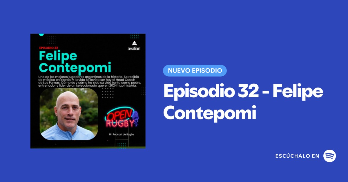 ¡Última entrega del 2024!

🎙️Episodio 32 

🏉 Felipe Contepomi

🇦🇷El análisis de uno de los mejores años de <a href="/lospumas/">Los Pumas</a> 
🏉Los puntos altos en los triunfos ante NZ, SA y AUS 
🥼Su carrera como médico en Irlanda y el apoyo de <a href="/leinsterrugby/">Leinster Rugby</a> 

<a href="/JoacoGalan/">JoacoGalan</a> <a href="/UgeAstesiano/">Eugenio Astesiano</a>