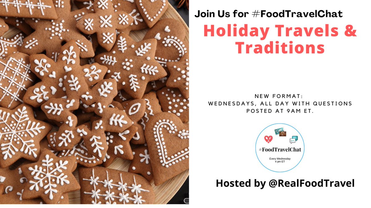 Real Food Traveler (@realfoodtravel) on Twitter photo What holiday traditions would you like to experience anywhere in the world? Let us know on Wednesday's #FoodTravelChat. Preview below.
@kerryloves2trvl <a href="/sisbehaving/">Sisbehaving | travel bloggers</a> @MSCCruisesUS
<a href="/abbracher/">Alexandra Bracher</a> <a href="/epicureanexpats/">Tiffany K. Pence - Wine Tours</a> @bigalfishes
<a href="/europewaterways/">European Waterways</a> <a href="/ForeverLostInT2/">Emma | Forever Lost In Travel</a>
realfoodtraveler.com/this-week-on-f… What holiday traditions would you like to experience anywhere in the world? Let us know on Wednesday's #FoodTravelChat. Preview below.
@kerryloves2trvl <a href="/sisbehaving/">Sisbehaving | travel bloggers</a> @MSCCruisesUS
<a href="/abbracher/">Alexandra Bracher</a> <a href="/epicureanexpats/">Tiffany K. Pence - Wine Tours</a> @bigalfishes
<a href="/europewaterways/">European Waterways</a> <a href="/ForeverLostInT2/">Emma | Forever Lost In Travel</a>
realfoodtraveler.com/this-week-on-f…