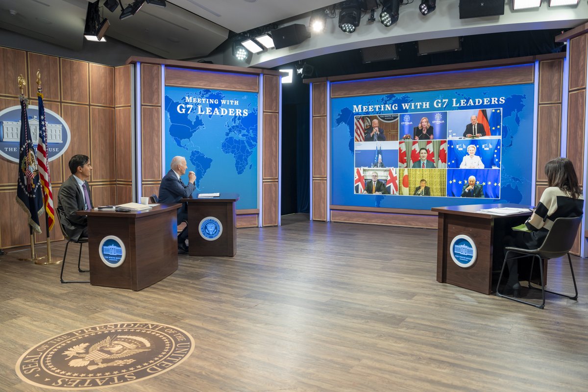 Last week, I met virtually with G7 Leaders to discuss how our coalition has transformed over the past four years.
 
From addressing COVID and mounting a response to Russia’s invasion of Ukraine to delivering on a new infrastructure partnership –
 
We're more united than ever.