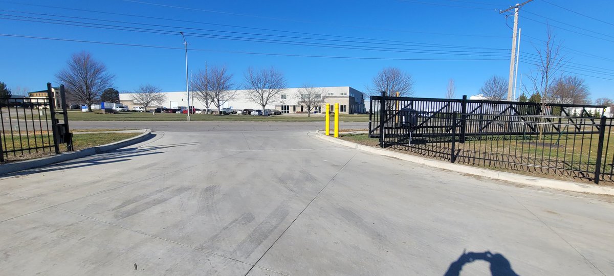 Gate is installed.   Why did we install one anyway?  With Contractor Garages they really aren't necessary unless there is outside storage.   If a criminal wants in bad enough they will get in by cutting the chain or power so it's really a false sense of security but what it does