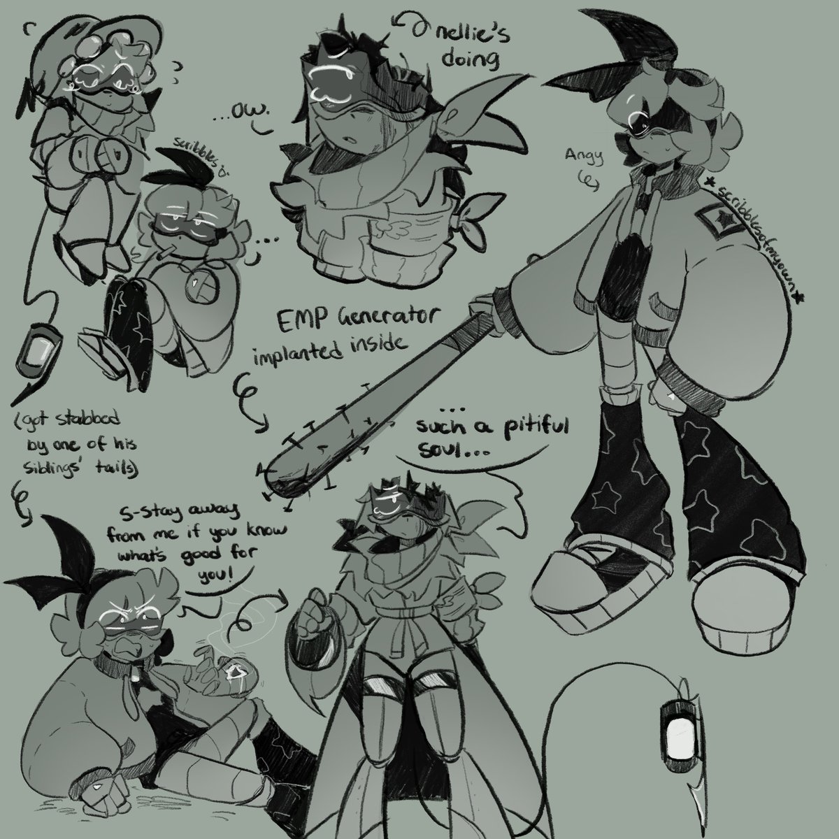 scribblygarbage's tweet photo. hi guys today i bring you some old doodles of my od ocs https://t.co/aC6XMsWmMZ