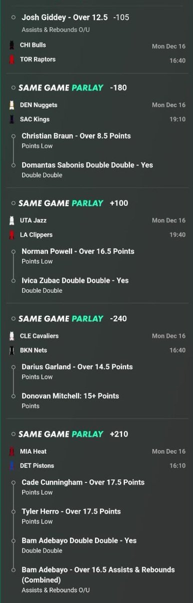 Parlay2tail's tweet image. All games mixed today parlay over  +2000 
Good luck🍀