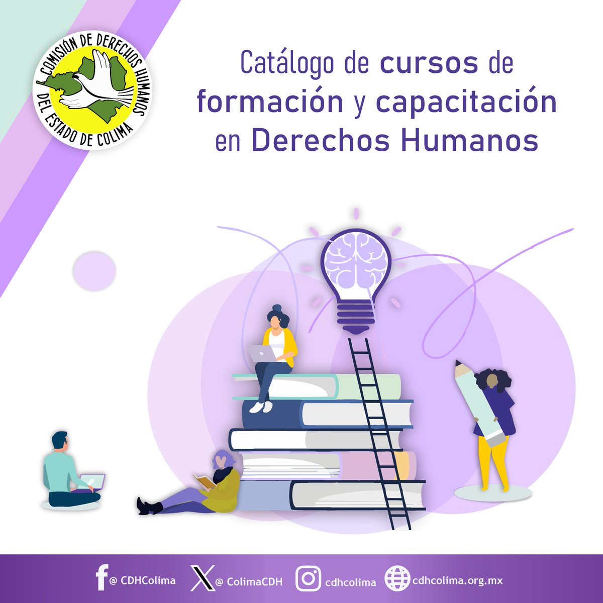 ColimaCDH's tweet photo. ¿Sabías que la Comisión de Derechos Humanos del Estado de Colima #CDHEC cuenta con un #CatálogodeFormación especializado en la defensa y protección de los derechos humanos? 
Consulta el catálogo completo aquí 
https://t.co/3f5dED5UcX https://t.co/o2Y1vu405H