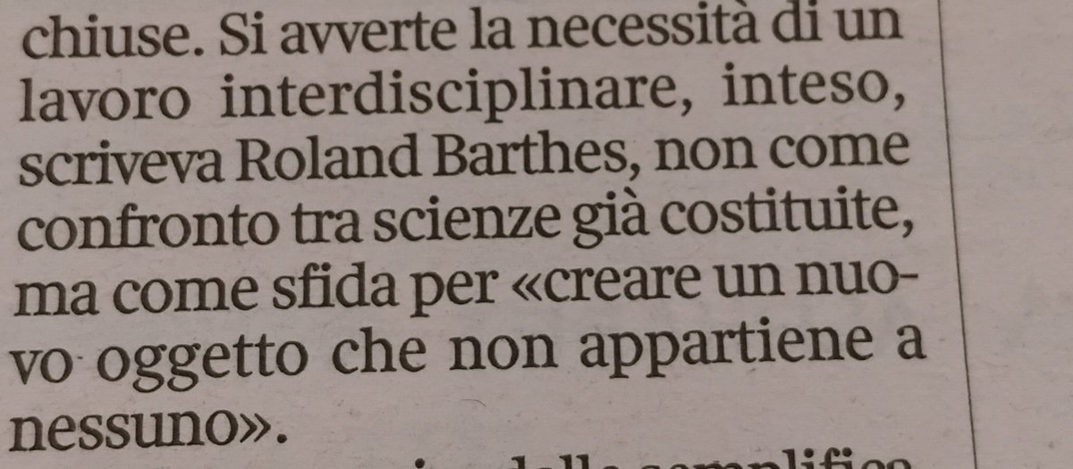 Sulla multidisciplinarieta'...