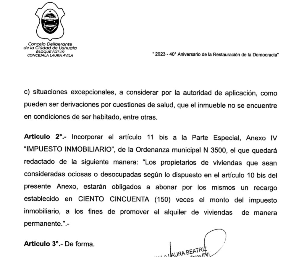 agustcot's tweet image. Este miércoles, a pedido del oficialismo, el Concejo Deliberante de Ushuaia tratará el proyecto de ordenanza MÁS COMUNISTA y SOVIETICO de su historia.
Les dejo el proyecto para que lo vean. Me ahorro los comentarios así lo leen ustedes mismos.