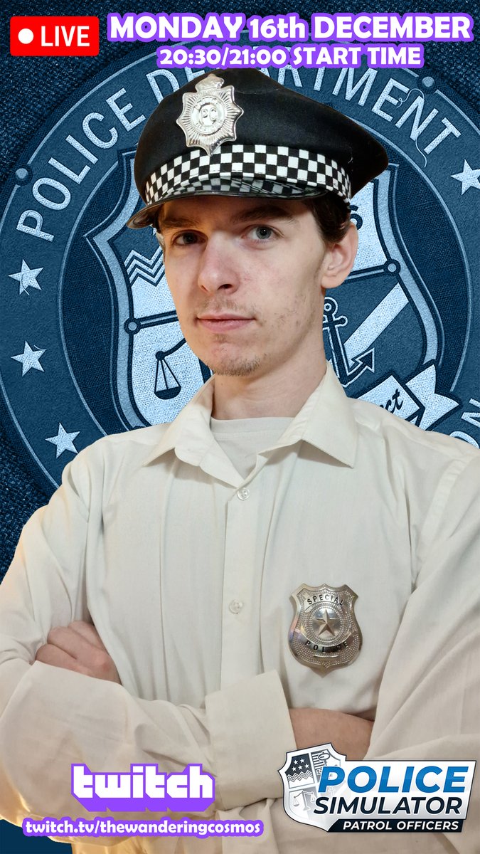 wandering_cosmo's tweet photo. 🚨 Stream Alert! 🚨

I’m going live at 20:30 - 21:00 playing Police Simulator: Patrol Officers with @ReallyMiff! 🚔💥
Join us for some chaotic patrol fun! 🌟

Twitch: https://t.co/bLPKYUI0uZ
#Twitch #Gaming #PoliceSimulator #CoopGaming https://t.co/yR4AQh9FKV