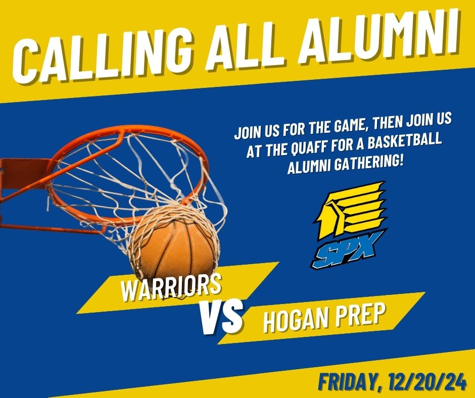 Everyone is invited to join us this Friday, 12/20 at 7:00 PM as our boys basketball takes on Hogan Prep at the legendary <a href="/HyVeeArena/">Hy-Vee Arena</a>! After the game, join us for an epic SPX alumni event at the Quaff. Sign up at the link below: signupgenius.com/go/10C0E49A5A9…