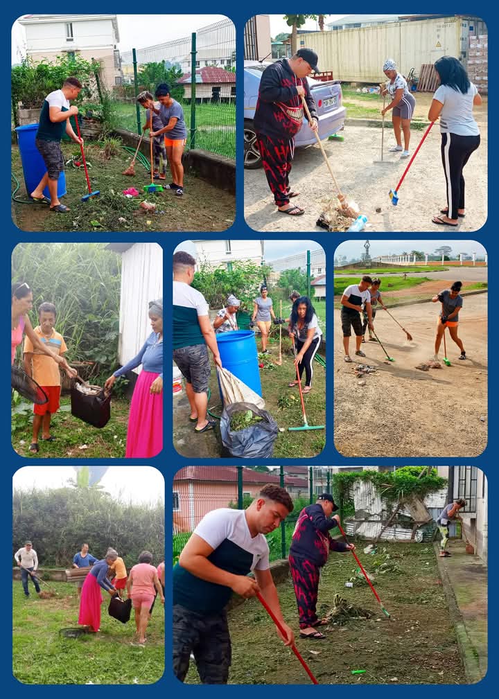 osmelitovargas's tweet photo. #BrigadaEducativaCubana 🇨🇺 de #Ebibeyin_Guinea Ecuatorial 🇬🇶, realiza jornada de limpieza e higienización para mantener la higiene en las residencias y exteriores del condominio contribuyendo a #UnaGuineaMásLimpia. 
#CubaCoopera  #PorUnaGuineaMejor
@naimatrujillob @elsa_ena https://t.co/Jlj0swf6Ls