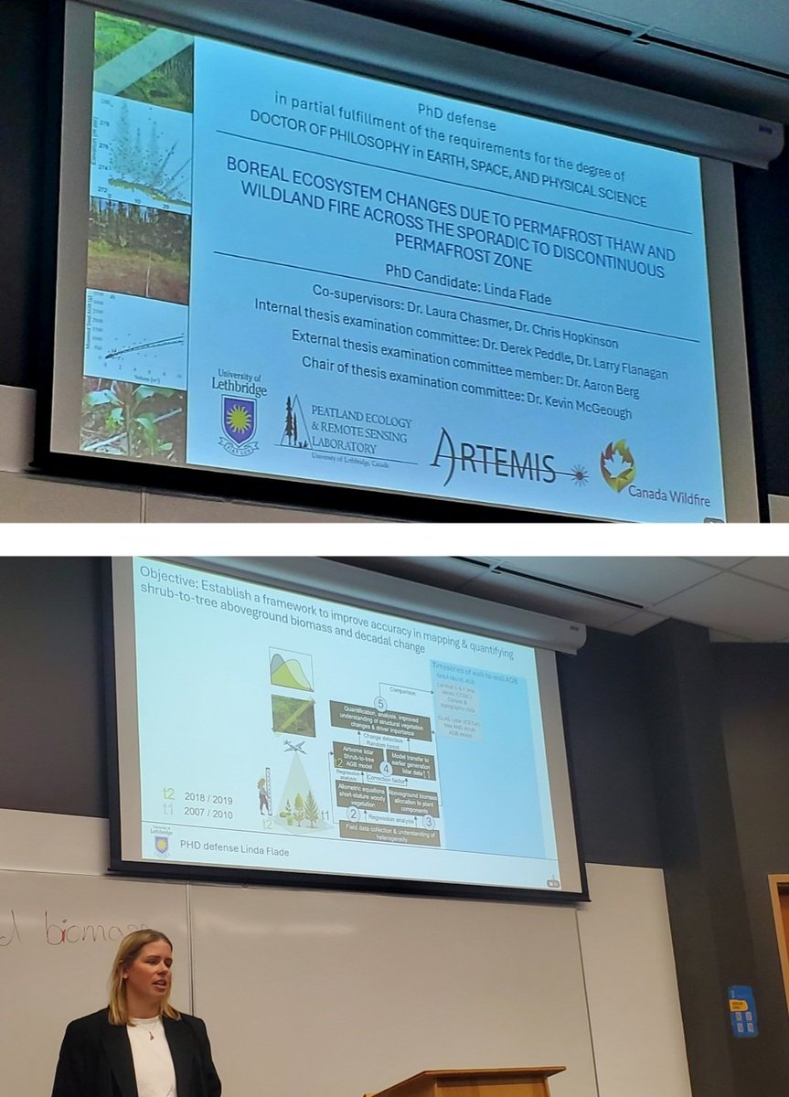 Congratulations to Dr <a href="/FladeLinda/">Linda Flade 🌎🌲🌿🇩🇪🇨🇦✈️🛰</a> on the successful defense of her PhD thesis on boreal ecosystem biomass changes due to permafrost thaw in Southern NWT! great work Linda! Funding support provided by <a href="/NSERC_CRSNG/">NSERC / CRSNG</a> <a href="/CanadaWildfire/">Canada Wildfire</a>, <a href="/uLethbridge/">ULethbridge</a>, <a href="/gnwt/">GNWT</a>